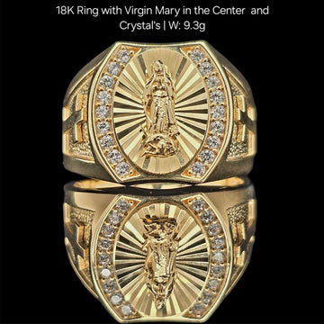 18KT Virgin Mary Gold Signet Ring