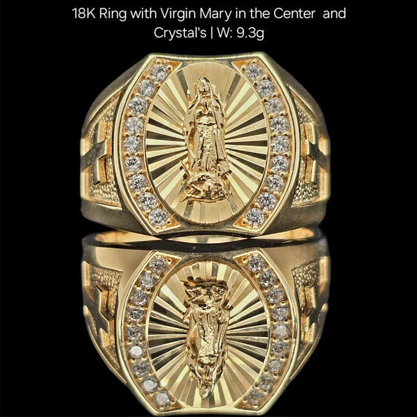 18KT Virgin Mary Gold Signet Ring