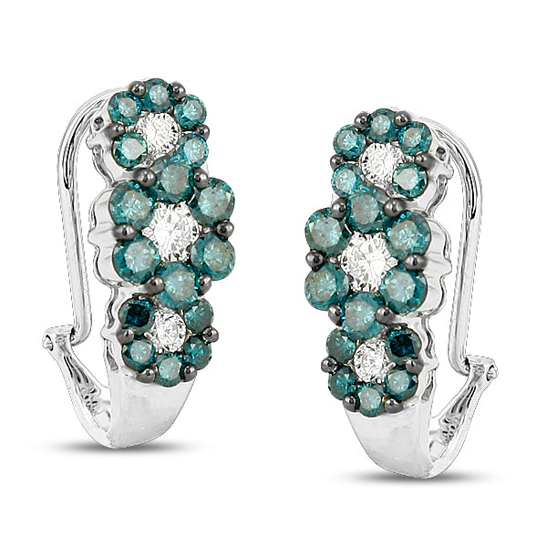 14K 1.00CTW BLUE DIA FANCY EARRINGS