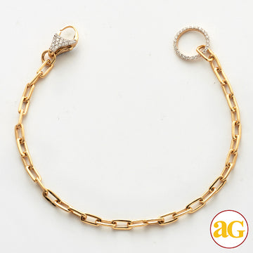14KY 0.40CTW DIAMOND PAPERCLIP LINK BRACELET