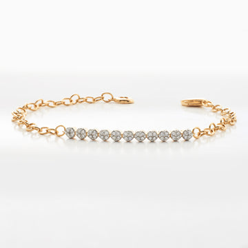 14KY 0.55CTW DIAMOND ADJUSTABLE BRACELET - SINGLE