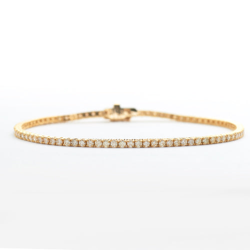 14KY 2.28CTW DIAMOND BUTTER CUP TENNIS BRACELET
