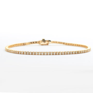 14KY 2.26CTW DIAMOND BUTTER CUP TENNIS BRACELET
