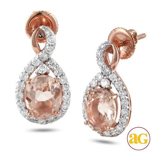 14KR 0.75CTW DIAMOND EARRINGS WITH 2.52CTW MORGANI