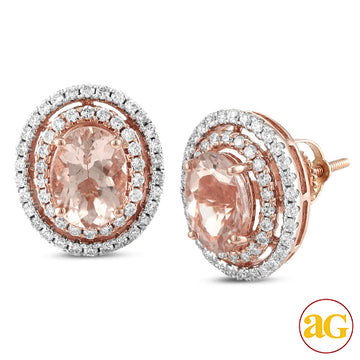 14KR 0.75CTW DIAMOND EARRINGS WITH 2.50CTW MORGANI