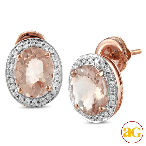 14KR 0.20CTW DIAMOND EARRINGS WITH 2.60CTW MORGANI