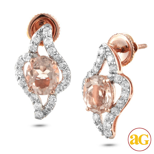 14KR 0.75CTW DIAMOND EARRINGS WITH 1.99CTW MORGANI