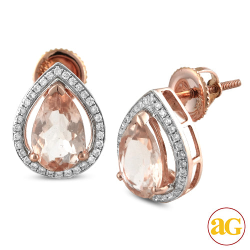 14KR 0.20CTW DIAMOND EARRINGS WITH 2.17CTW MORGANI