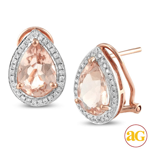 14KR 0.25CTW DIAMOND EARRINGS WITH 3.03CTW MORGANI
