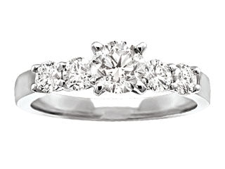 Saami-Stone Aligned Diamond 19KT White Gold Engagement Ring CWB1720/50