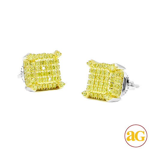 10KW 0.40CTW YELLOW DIAMOND DICE EARRING