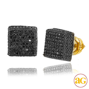 10KY 1.00CTW BLACK DIAMOND DICE EARRINGS