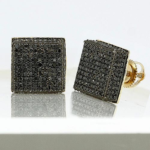 10K 1.35CTW BLACK DIAMOND DICE EARRINGS