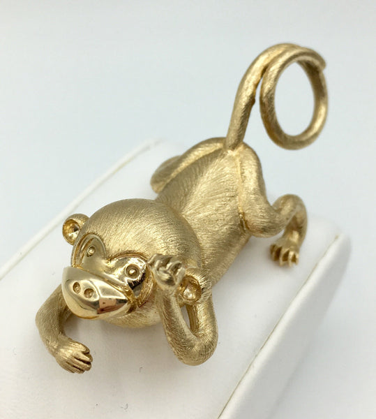 Genuine Solid Gold 10kt Monkey Pendant