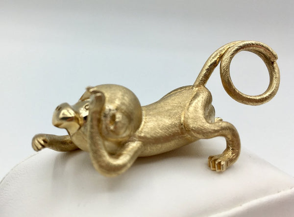 Genuine Solid Gold 10kt Monkey Pendant