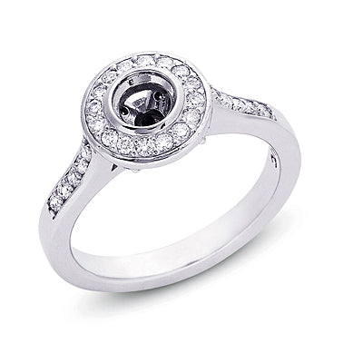 White Gold Halo Engagement Ring