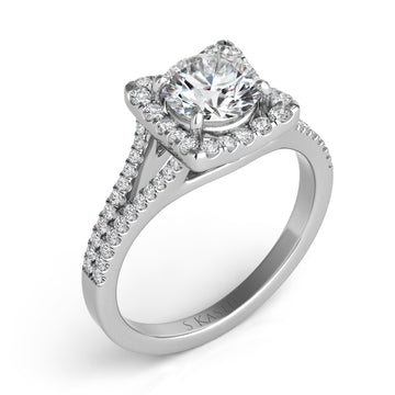 White Gold Halo Ring