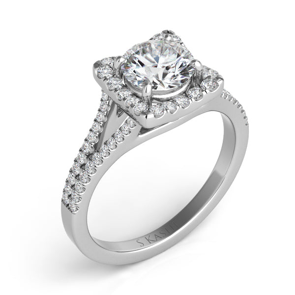 White Gold Halo Ring