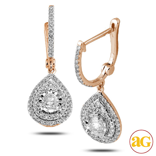 14KR 1.00CTW DIAMOND PEAR SHAPE DANGLING ILLUSION