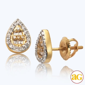 14KY+W 0.25CTW BAGUETTE DIAMOND TWO TONE PEAR SHAP