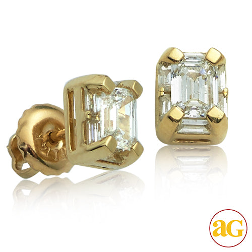14KY 0.50 CTW EMARALD EARINGS