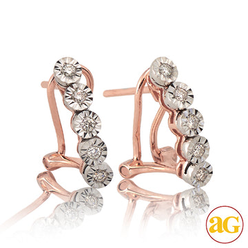 10KR 0.15CTW ILLUSION DIAMOND FRENCH CLIP EARRINGS