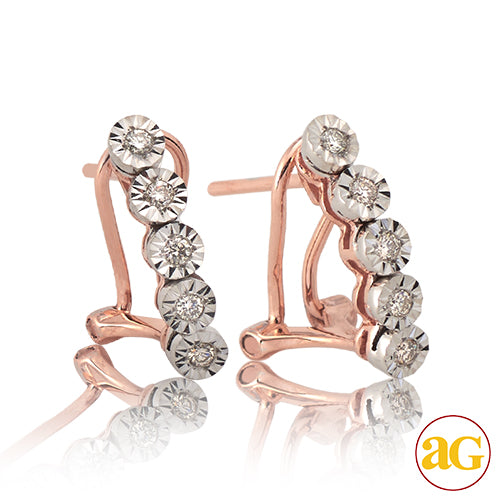 10KR 0.15CTW ILLUSION DIAMOND FRENCH CLIP EARRINGS