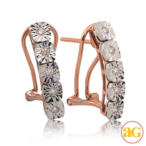 10KR 0.15CTW ILLUSION DIAMOND FRENCH CLIP EARRINGS