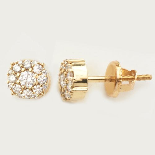 10KY 0.75CTW DIAMOND CLUSTER EARRING