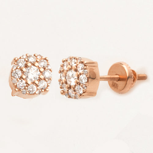 10KR 0.50CTW DIAMOND CLUSTER EARRING