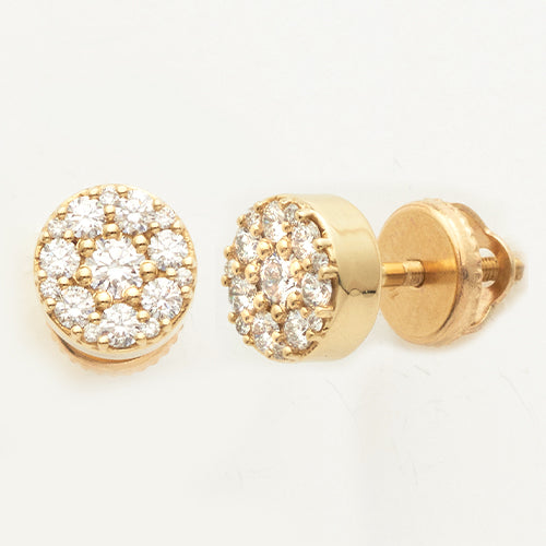 10KY 0.70CTW DIAMOND CLUSTER EARRING