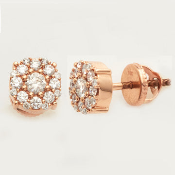 10KR 1.00CTW DIAMOND CLUSTER EARRING