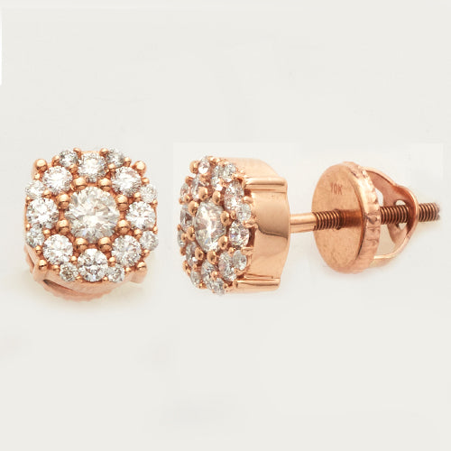 10KR 1.00CTW DIAMOND CLUSTER EARRING