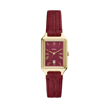 Fossil Red And Gold Tank Roman Numeral Date Just
