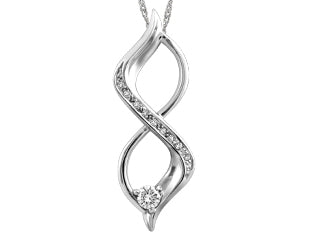 Diamond Infinity 14K White Gold Womens Pendant FIG1165P09