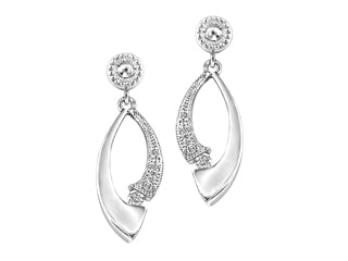 Diamond 10K White Gold Womens Earrings FIG1287E10