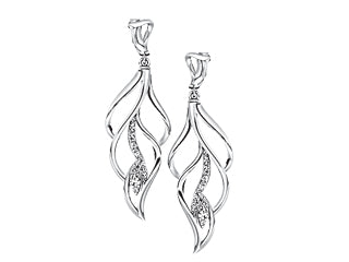 Feather-Fashion 10K White Gold Womens Earrings FIG1706E08