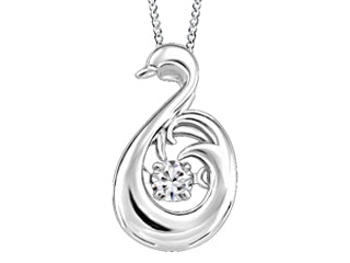 The Swan Diamond 10K White Gold Womens Pendant FIG1903P10