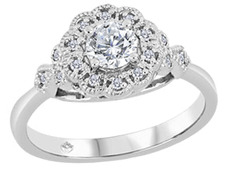Darlene-Halo 14K White Gold Engagement Ring FIJ2938/40