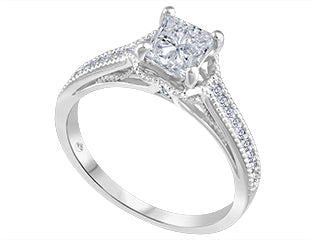 Darling-Sophia Princess Cut 18K White Gold Engagement Ring FIJ3353/70