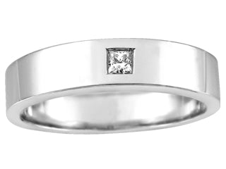 14k White Gold Mens Engagement/Wedding Ring FIW384/G