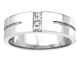 Canadian Diamond 10K White Gold Mens Engagement Ring FIW392/G