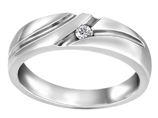 Band Diamond 10K White Gold Gents Ring FIW424/G