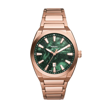 Fossil Green Dial Rose gold