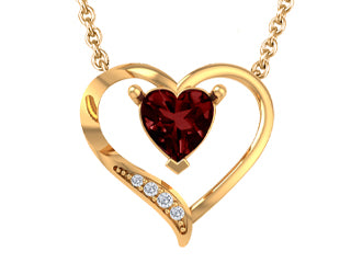 Bewitched Heart Amber Yellow Gold Pendant G3106P/GA