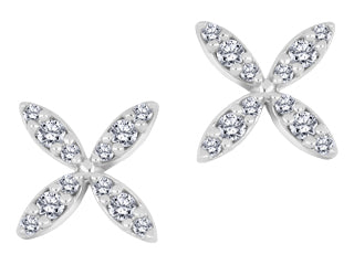 Clover Diamond 10K White Earrings G3151/E