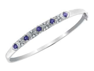 Annika Sapphire 10KT White Gold Bangle GEM204/AM