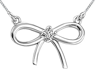 The Ribbon Diamond 10K White Gold Womens Fashion Pendant ICG1710P04