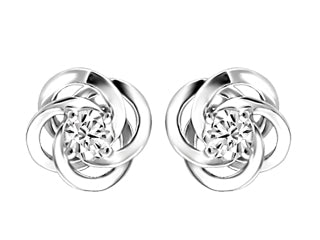 Rose-Flower 14K White Gold Ladies Earrings ICG1750E30
