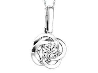 The Rose Womens Pendant 14K White/Yellow Gold Diamond Pendant ICG1750P23